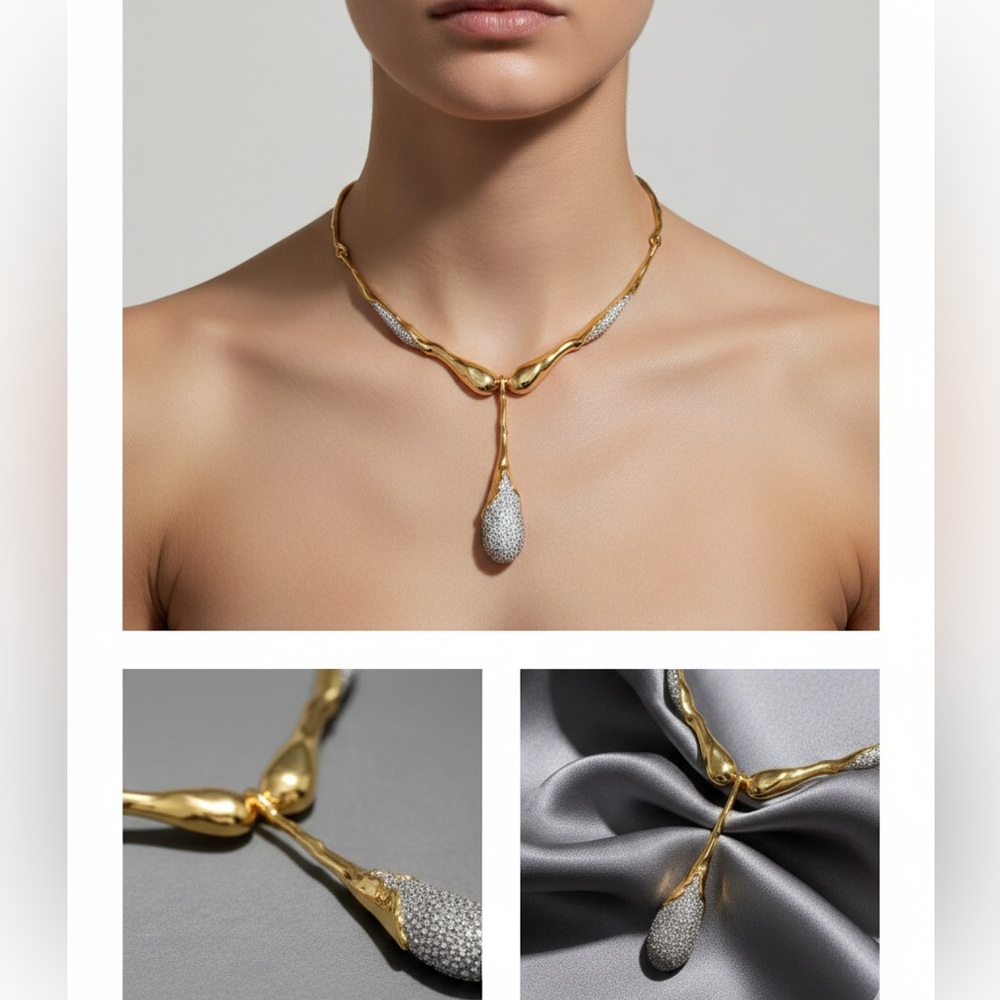 🆕Alexis Bittar Solanales Crystal Teardrop Collar Necklace